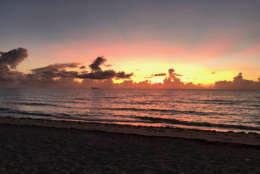 The sun rises over South Beach, Florida, on Thursday, Sept. 7, ahead of Hurricane Irma's arrival. (WTOP/Steve Dresner)