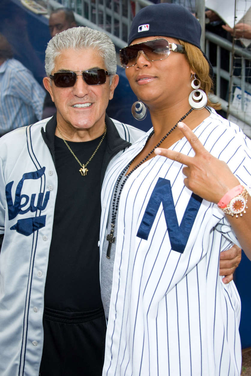 Frank Vincent and Queen Latifah attend a celebrity softball game between Hot 97 &amp; Kiss-FM hosted by the Newark Bears in Newark, New Jersey, Tuesday, June 23, 2009. (AP Photo/Charles Sykes)
