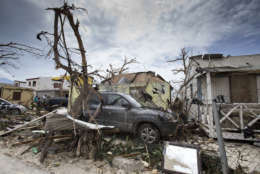 This Sept. 7, 2017 photo provided by the Dutch Defense Ministry shows storm damage in the aftermath of Hurricane Irma, in St. Maarten. Irma cut a path of devastation across the northern Caribbean, leaving thousands homeless after destroying buildings and uprooting trees. Significant damage was reported on the island that is split between French and Dutch control. (Gerben Van Es/Dutch Defense Ministry via AP)