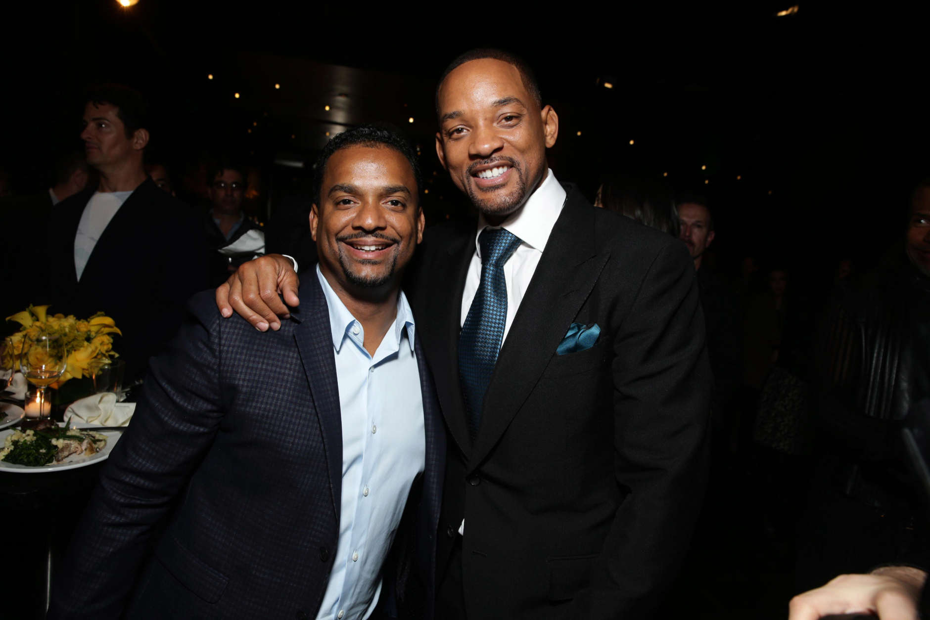 Alfonso Ribeiro and Will Smith seen at Columbia Pictures Special screening of 'Concussion' at Regency Village Theatre on Monday, Nov. 23, 2015, in Los Angeles, CA. (Photo by Eric Charbonneau/Invision for Sony Pictures/AP Images)