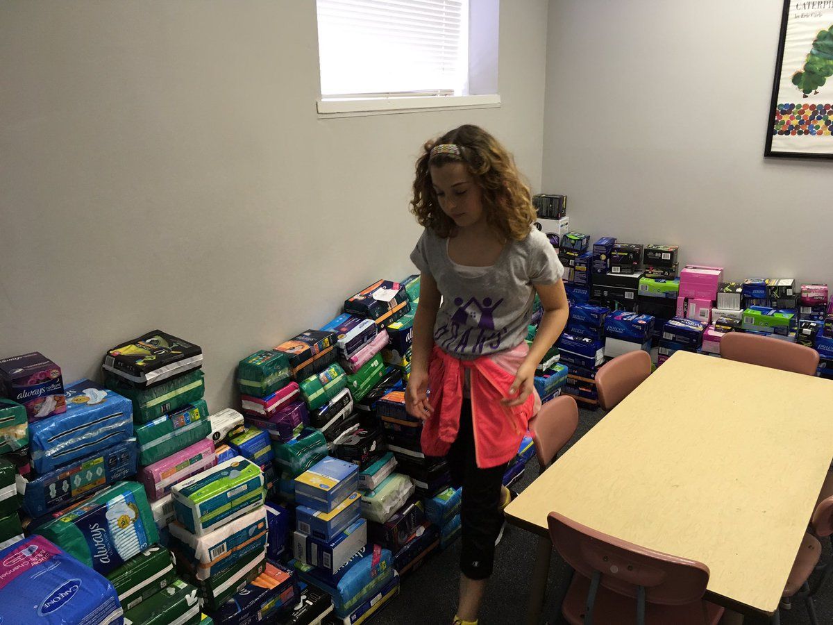 BRAWS accepts donations of feminine hygiene products throughout the year for women and girls in homeless shelters throughout the D.C. area. (WTOP/Liz Anderson) 