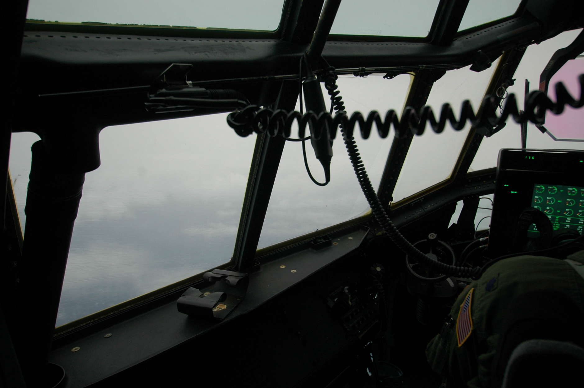 A Hurricane Hunters' view of Irene from the cockpit of a mission into the eye of the Category 3 storm in late August 2011. (WTOP/Dave Dildine)