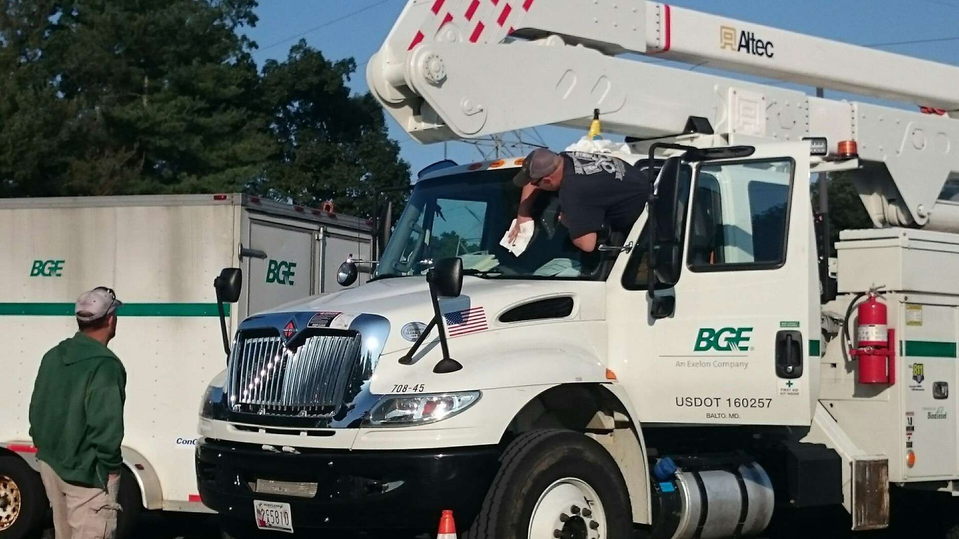 “That utility takes the lead,” Foye explained. “Our crews will follow direction. They just go in and they start rebuilding the electric system, doing whatever is required to get customers in that area back in service.” (WTOP/Dennis Foley)