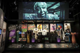 WASHINGTON, DC - SEPTEMBER 14:  Costumes, props, posters and other artifacts are on display in the Taking the Stage section of the fourth floor Culture Galleries at the Smithsonian's National Museum of African American History and Culture during the press preview on the National Mall September 14, 2016 in Washington, DC. Filled with exhibits and artifacts telling the story of the first Africans in the United States and their descendents, the 400,000-square-foot museum will open to the public on September 24.  (Photo by Chip Somodevilla/Getty Images)