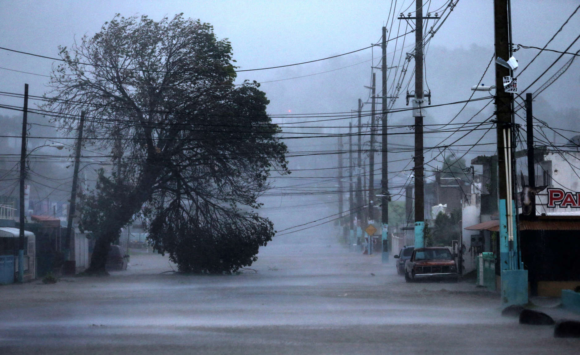 FAJARDO, PUERTO RICO - SEPTEMBER 06: A street is flooded during the passing of Hurricane Irma on September 6, 2017 in Fajardo, Puerto Rico. The category 5 storm is expected to pass over Puerto Rico and the Virgin Islands today, and make landfall in Florida by the weekend. (Photo by Jose Jimenez/Getty Images)