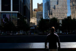 NEW YORK, NY - SEPTEMBER 8: A visitor pauses at the National September 11 Memorial, September 8, 2017 in New York City. New York City is preparing to mark the 16th anniversary of the September 11th terrorist attacks that struck New York City and Washington, DC in 2001. (Photo by Drew Angerer/Getty Images)