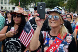 WASHINGTON, DC - SEPTEMBER 16: Pro-Trump supporters during the national anthem on the National mall on September 16, 2017 in Washington, DC.  Organizers are calling the rally in support of President Donald Trump  "The Mother of All Rallies",  President Trump is in New Jersey ahead of attending the U.N. General Assembly next week.  (Photo by Tasos Katopodis/Getty Images)