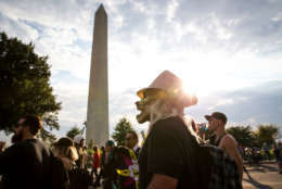WASHINGTON, DC - SEPTEMBER 16: People gather for a rally during the Juggalo March, at the Lincoln Memorial on the National Mall, September 16, 2017 in Washington, DC. Fans of the band Insane Clown Posse, known as Juggalos, are protesting their identification as a gang by the FBI in a 2011 National Gang Threat Assessment. (Photo by Al Drago/Getty Images)
