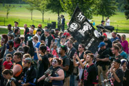 WASHINGTON, DC - SEPTEMBER 16: People gather for a rally during the Juggalo March, at the Lincoln Memorial on the National Mall, September 16, 2017 in Washington, DC. Fans of the band Insane Clown Posse, known as Juggalos, are protesting their identification as a gang by the FBI in a 2011 National Gang Threat Assessment. (Photo by Al Drago/Getty Images)