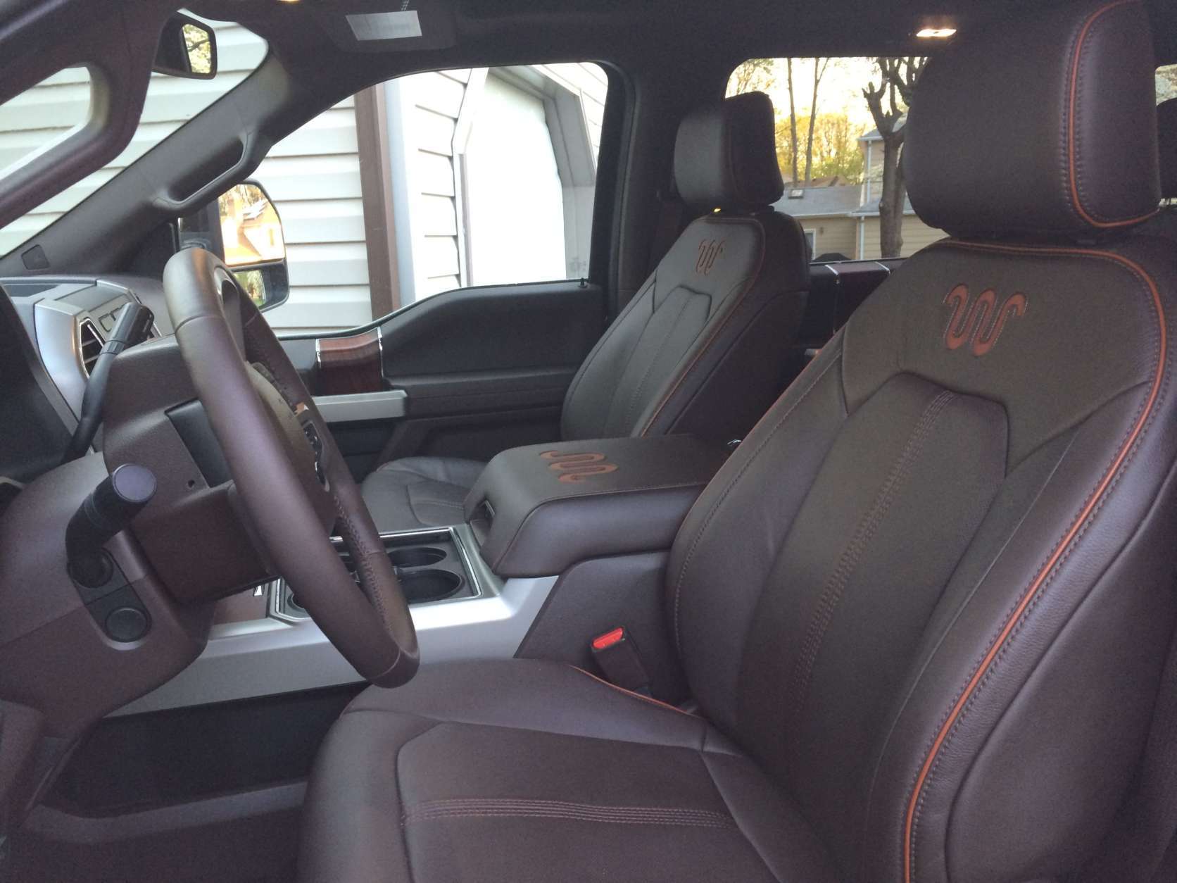 WTOP Car Guy Mike Parris said that the $76,000 fully-loaded King Ranch trim was comfortable, with heated and cooled leather seats in the both the front and the rear. (WTOP/Mike Parris) 