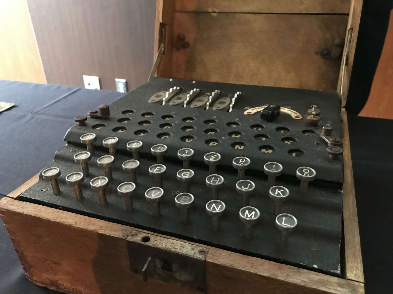 Among the new additions to the International Spy Museum wlll be an Enigma cypher. (WTOP/Ginger Whitaker)