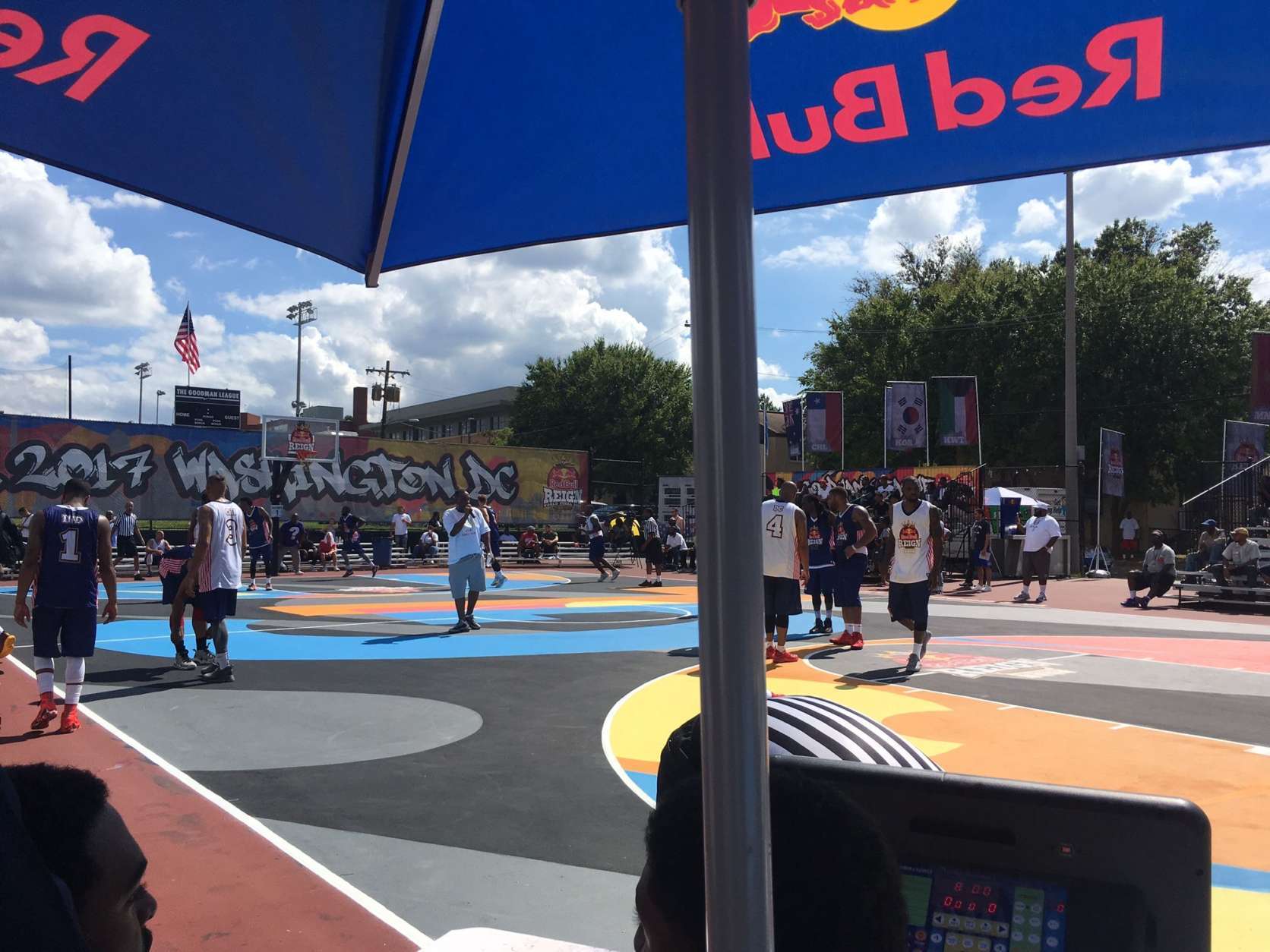 The inaugural Red Bull Reign 3-on-3 Basketball World Final took place recently at Barry Farm in Southeast. (WTOP/Noah Frank)
