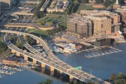 The Southwest Freeway and Maine Avenue will be the main routes toward the Wharf. The grand opening is scheduled on October 12, 2017. (WTOP/Dave Dildine)