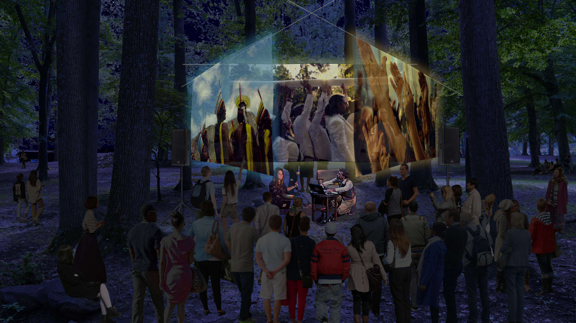 Merriweather Park at Symphony Woods will host the inaugural OPUS 1 festival, which comprises 11 large installations for all ages. (Rendering courtesy Wild Dogs International)