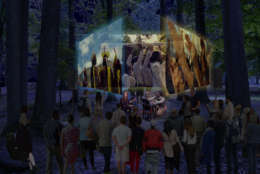 Merriweather Park at Symphony Woods will host the inaugural OPUS 1 festival, which comprises 11 large installations for all ages. (Rendering courtesy Wild Dogs International)