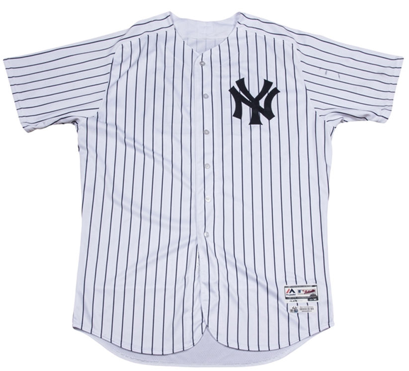 Signed jerseys like this one will be part of the Yankees-Red Sox auction for Hurricane Harvey relief. (Courtesy New York Yankees/Steinersports.com)