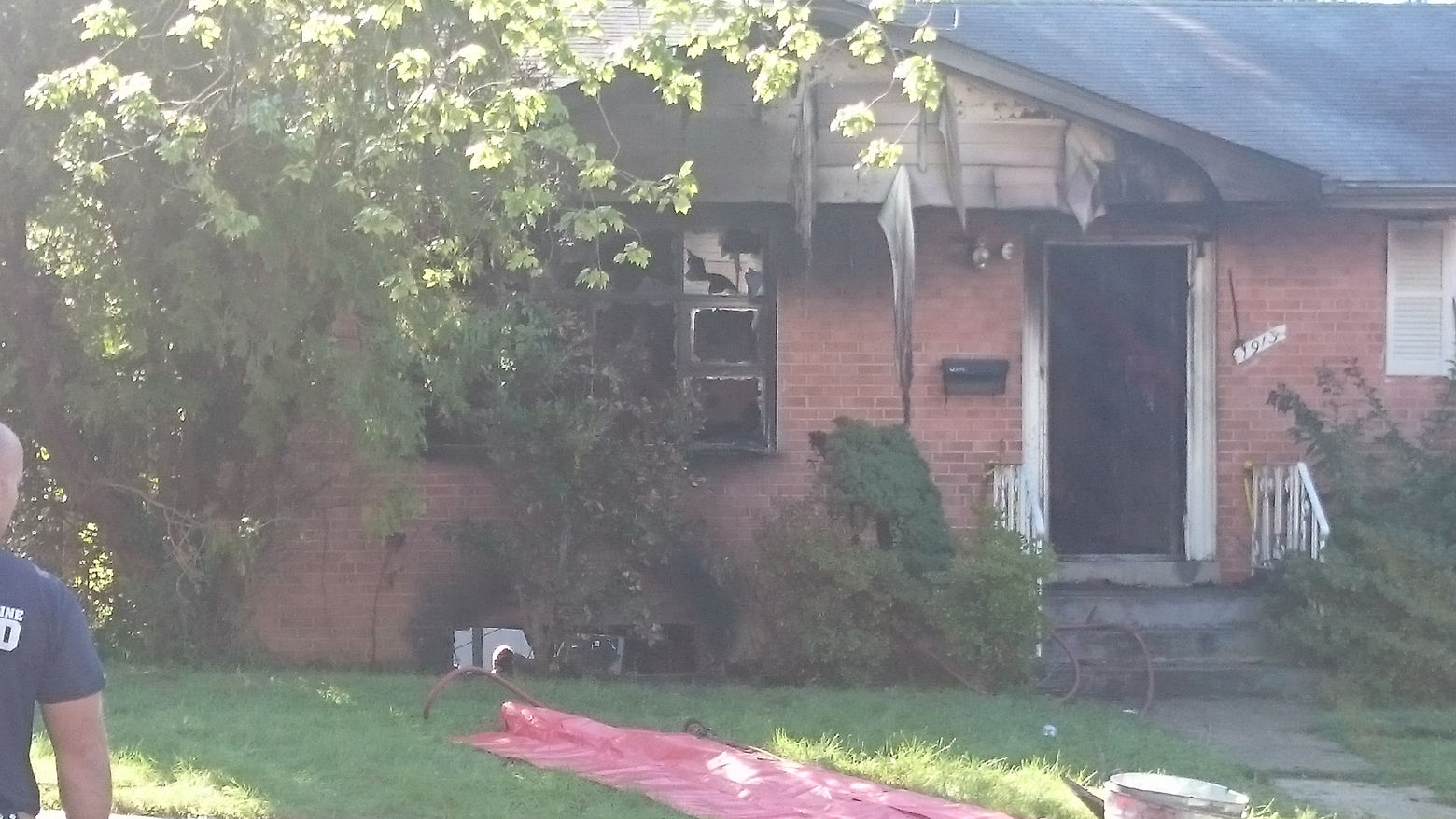 Photo shows a burned out house in Hillcrest Heights