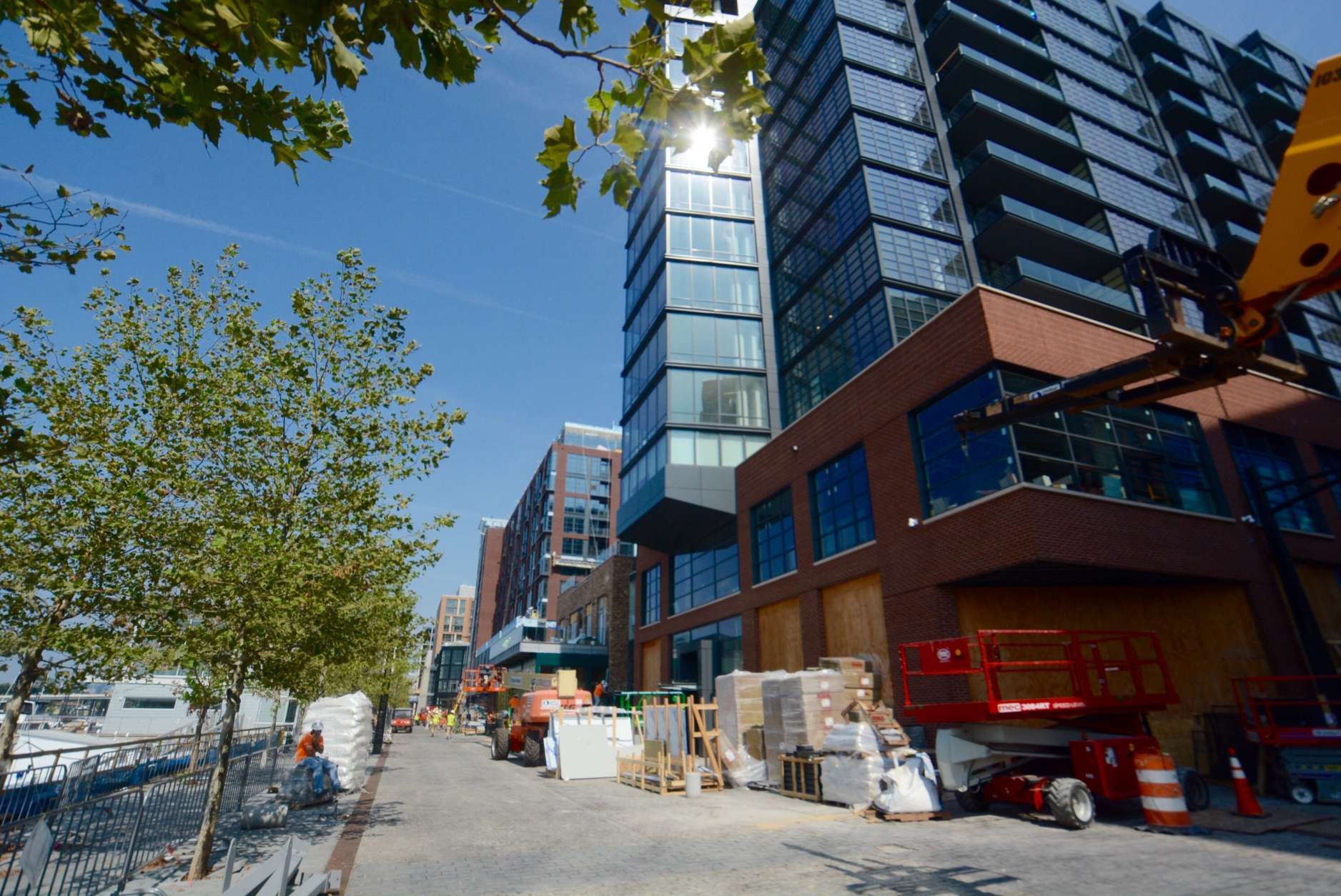 Wharf Street is a main promenade that will connect the development to Washington Channel. (WTOP/Dave Dildine)