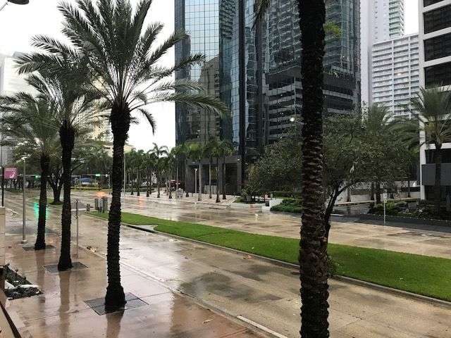 Rain and gusty winds have already moved into the Miami-Dade area. (WTOP/Steve Dresner)