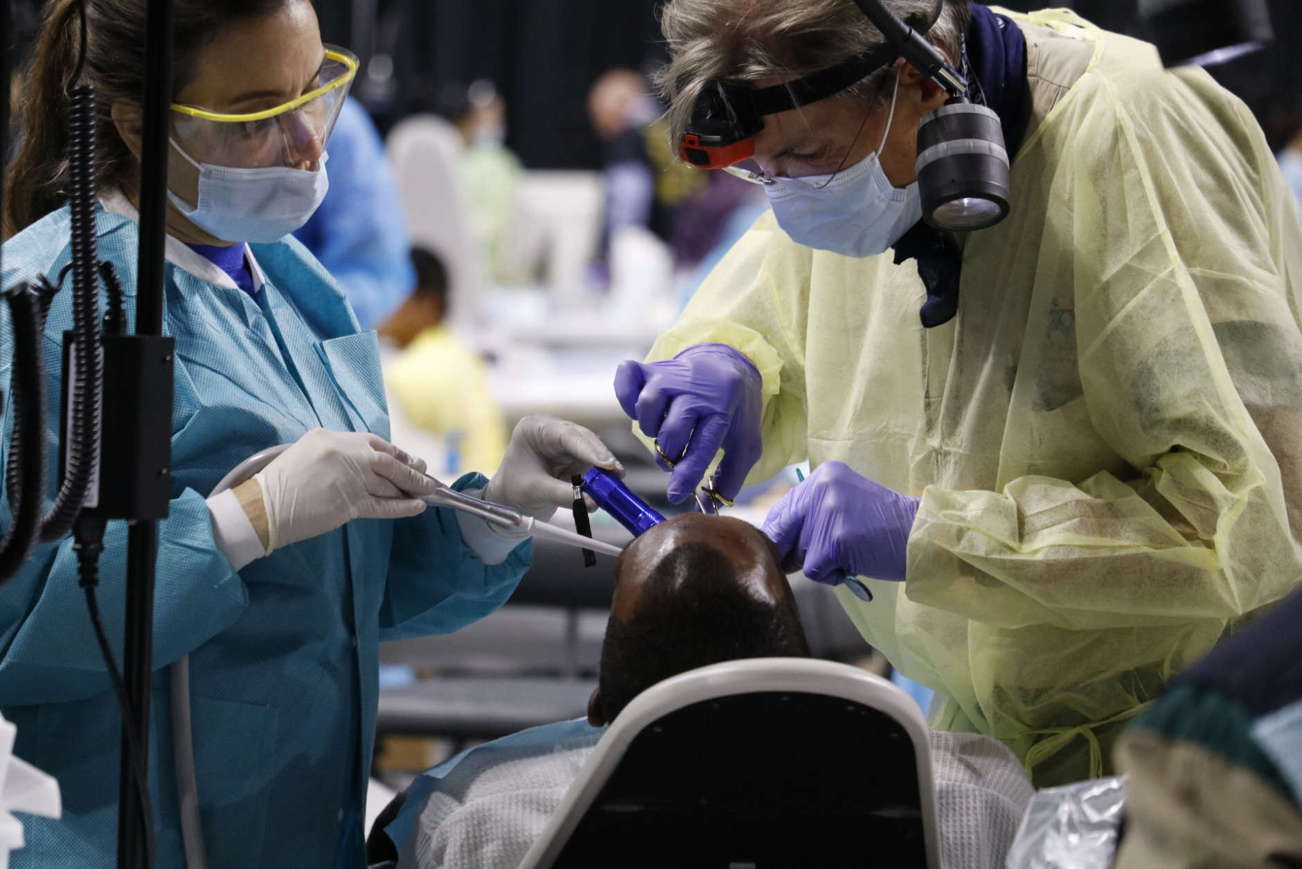 The "Mission of Mercy," a cooperative effort by the University of Maryland, Catholic Charities and the Maryland State Dental Association lined up hundreds of volunteers. They would see nearly a thousand patients before the end of the day. (WTOP/Kate Ryan)