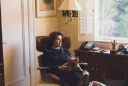 Sen. Dianne Feinstein (D-Calif.) sits with her dog, Kirby. She has had 7-year-old Kirby for almost six years. The pup travels with the senator throughout her home state of California. (Courtesy Humane Rescue Alliance)
