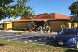 An explosion at a Laurel, Maryland, Olive Garden blew out the back wall of the restaurant and scattered debris. (Courtesy Laurel PIO)