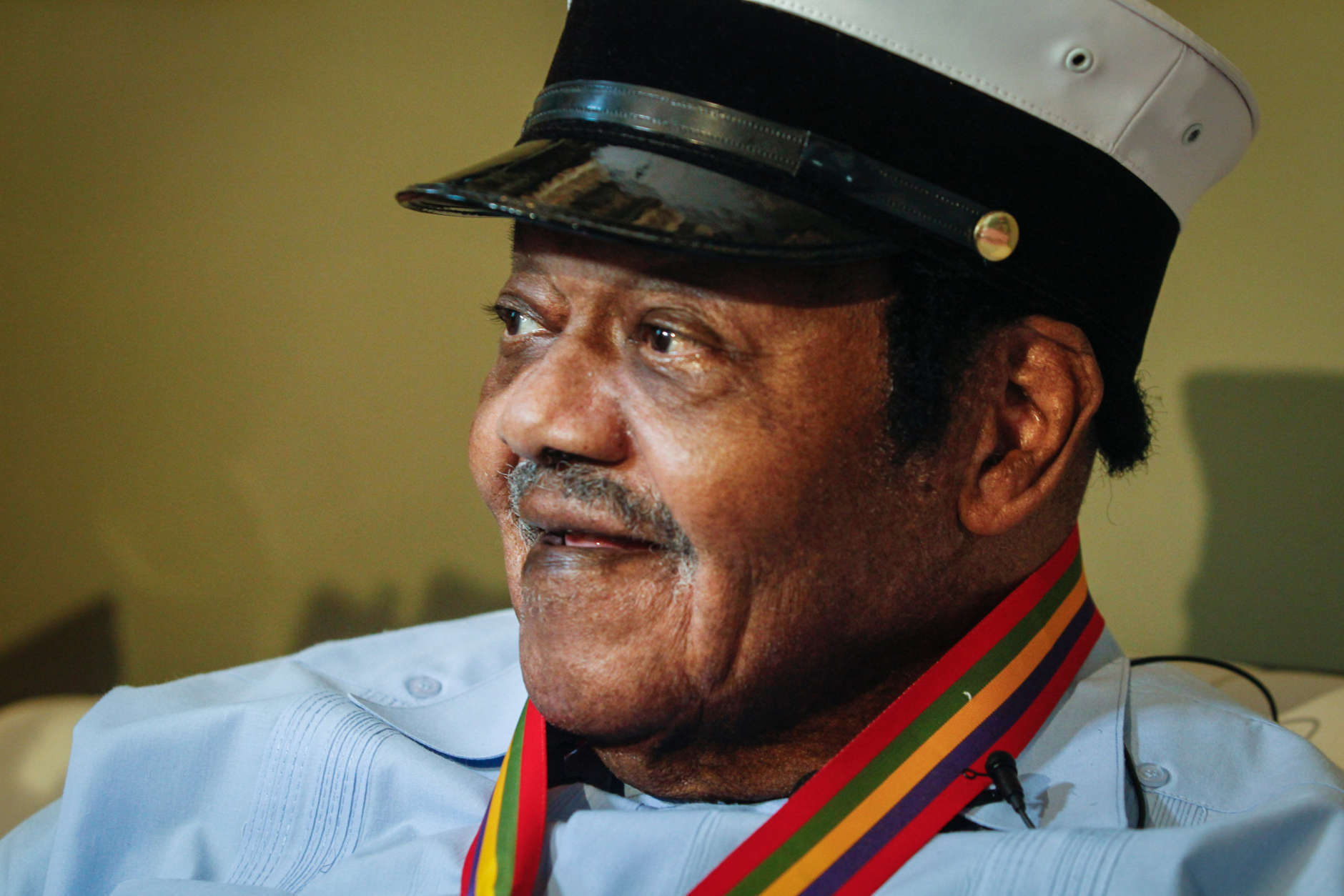 Legendary musician Fats Domino is named  "Honorary Grand Marshall" of the Krewe of Orpheus, the star-studded Carnival club that traditionally parades the night before Mardi Gras, Friday, Dec. 20, 2013 in New Orleans. (AP Photo/Doug Parker).