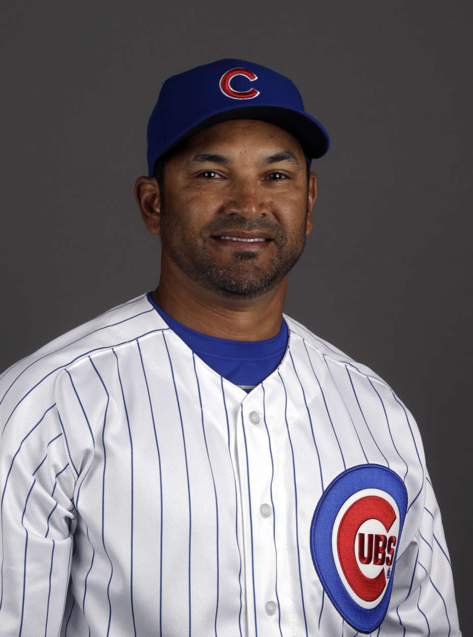 This is a 2015 photo of Chicago Cubs bench coach Dave Martinez. This image reflects the Cubs active roster as of Monday, March 2, 2015, when the photo was taken. (AP Photo/Morry Gash)
