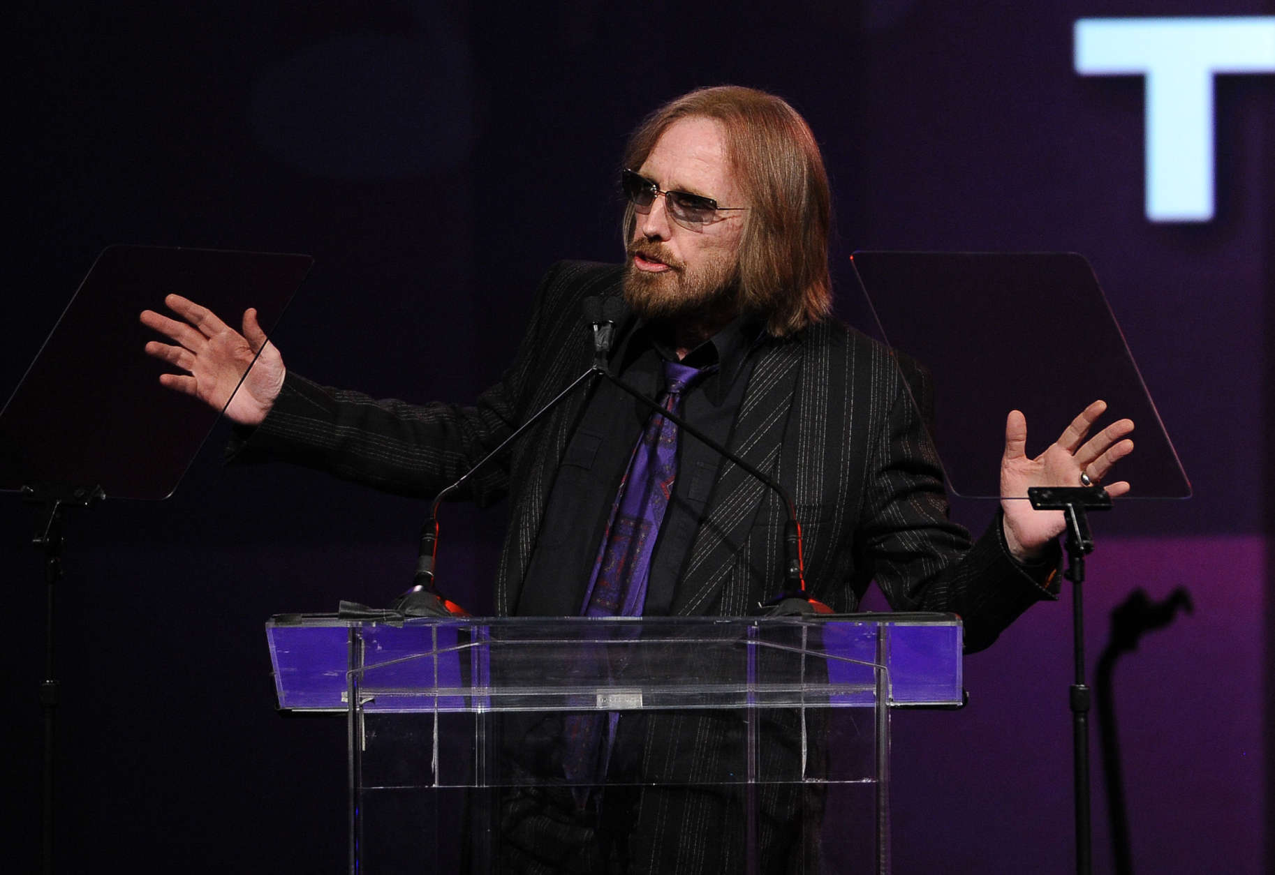 Tom Petty accepts the Founders Award on stage at the 31st Annual ASCAP Pop Music Awards at the Loews Hollywood Hotel on Wednesday, April 23, 2014, in Los Angeles. (Photo by Chris Pizzello/Invision/AP)