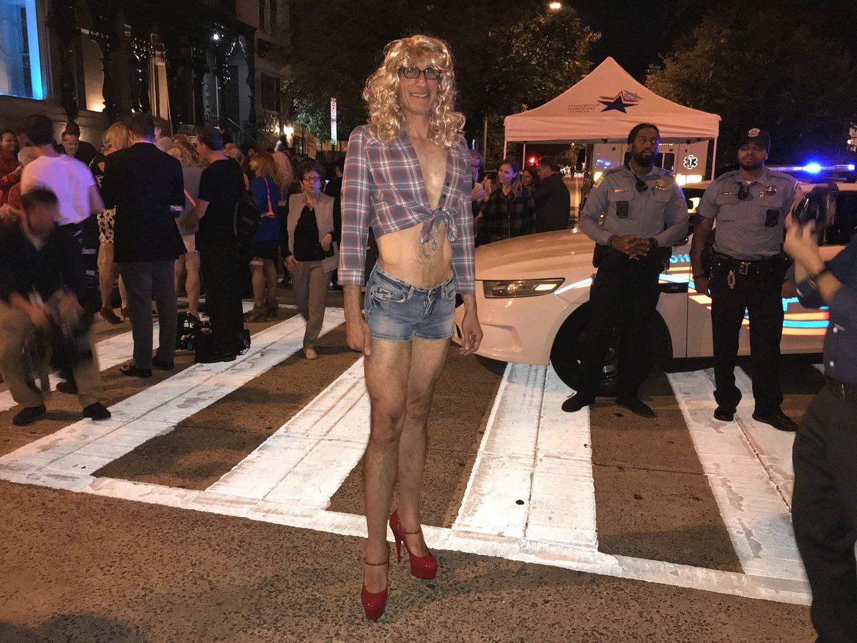 According to this High Heel Race contestant, racing means “walking slowly”... at least in those shoes. (WTOP/Michelle Basch)