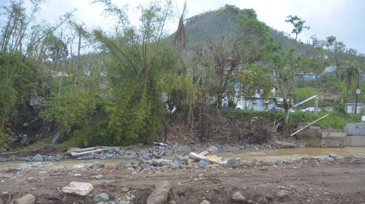 Loíza sits around 18 miles east of San Juan, Puerto Rico, and the destruction here is widespread. (Photo courtesy of NAB's Suzanne Raven, @broadlyserving)
