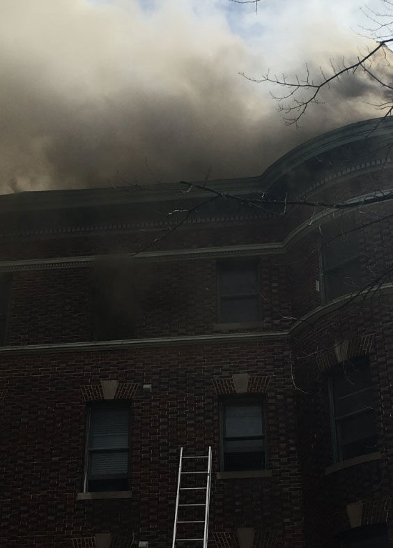 An example of the smoke produced by the fire at Vermont Avenue and Q Street in Northwest D.C. (Courtesy DC Fire and EMS)