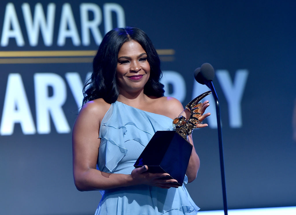BEVERLY HILLS, CA - FEBRUARY 17: Actor Nia Long speaks onstage during BET Presents the American Black Film Festival Honors on February 17, 2017 in Beverly Hills, California. (Photo by Alberto E. Rodriguez/Getty Images)
