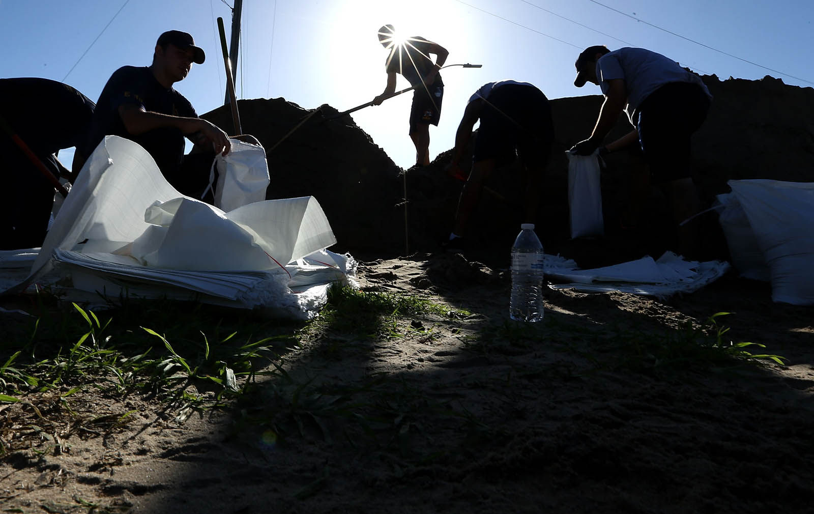 New Orleans residents fill sand bags in preparation for Tropical Storm Nate on October 6, 2017 in New Orleans, Louisiana. Nate is expected to become a Catagory 1 Hurricane as it enters the Gulf of Mexico this weekend.  (Photo by Sean Gardner/Getty Images)