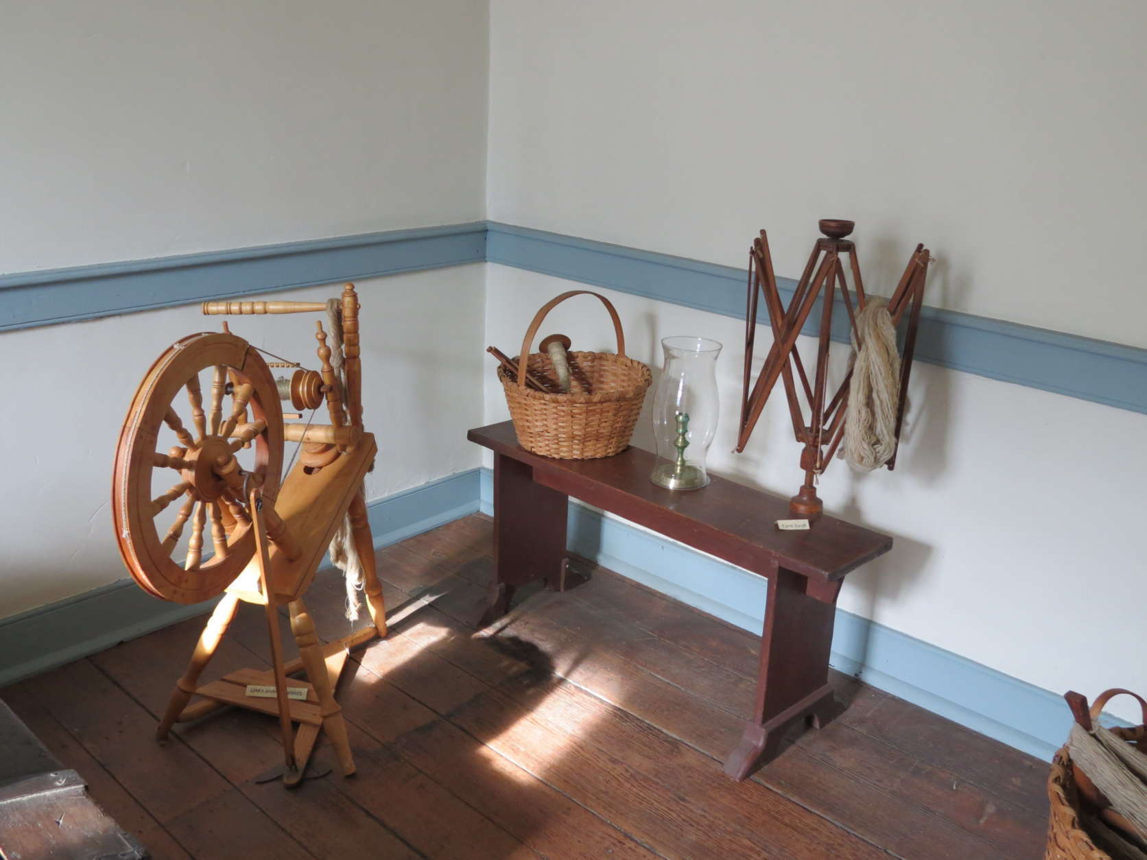 The spinning wheel inside the Old Stone House. (Courtesy Dana Dierkes) 