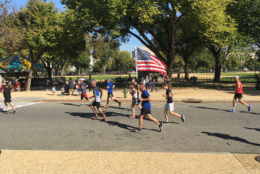 Runners on the National Mall during the Marine Corps Marathon on Oct. 22, 2017. (Courtesy Cody House)