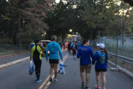 A look at the view for WTOP's Sarah Beth Hensley as she ran the Marine Corps Marathon. (WTOP/Sarah Beth Hensley)