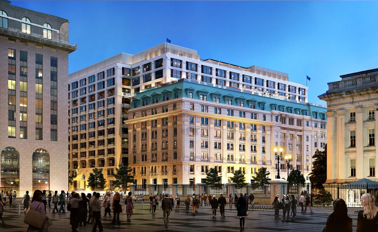 The Metropolitan Square in downtown D.C. faces a $60 million renovation in hopes to attract top-notch tenants to the property. (Courtesy of Newmark Knight Frank)