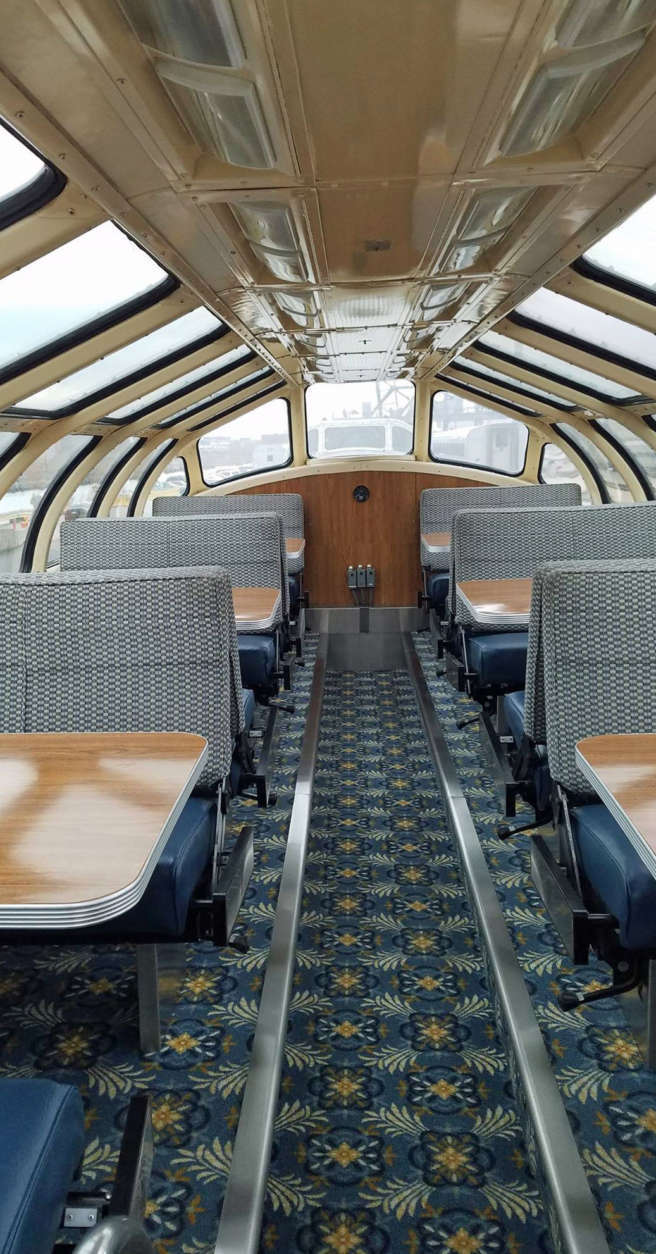 The Dome Cara was built in 1948, and was a top-of-the-line car at the time, including the first use of individual reading lights, piped in music to headrests and it even featured aquariums. (Courtesy Virginia Transportation Museum)