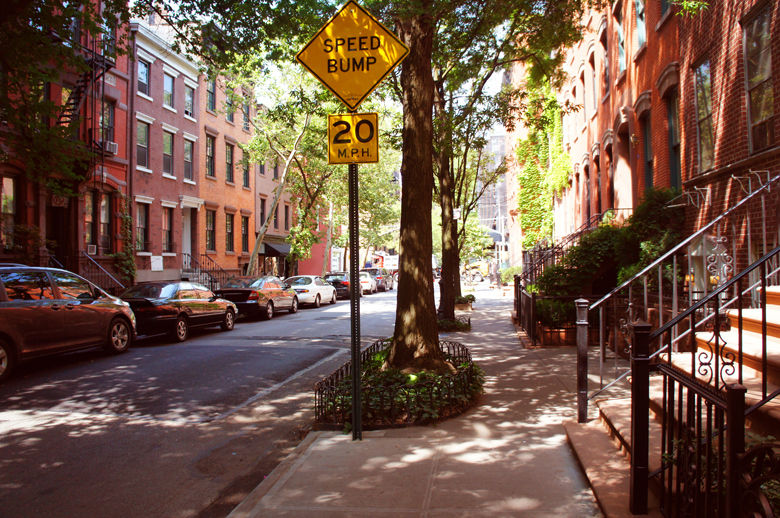 Perry street of Greenwich village district, New York