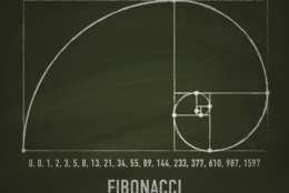 Approximation of Golden Ratio Spiral by Fibonacci numbers illustration