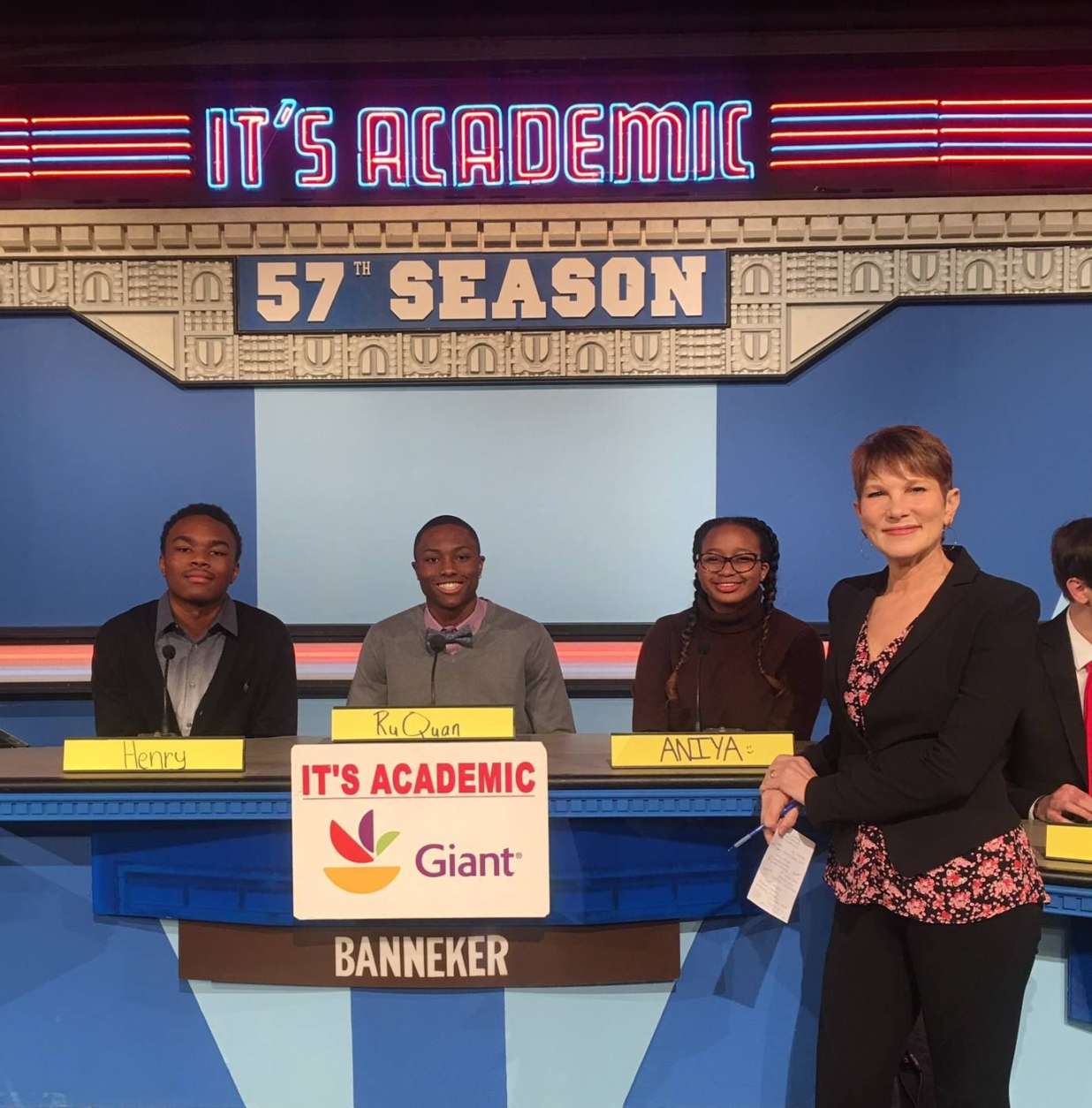 On "It's Academic," Banneker High School competed against Lake Braddock and St. John's. The show aired Feb. 24, 2018. (Courtesy Facebook/It's Academic)