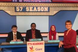 On "It's Academic," Pain Branch High competes against Sherwood and Wilson high schools. The show aired Jan. 6, 2018. (Courtesy Facebook/It's Academic)