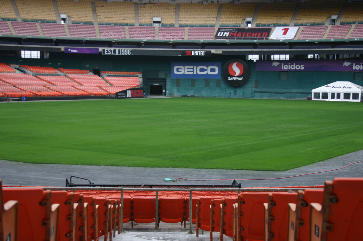 RFK will host the final D.C. United game Oct. 22. The stadium  is seen here on a quiet Friday afternoon earlier this month. (WTOP/Jack Moore)