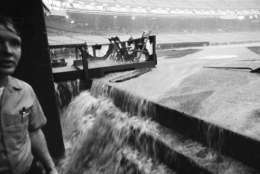 Rains pour down on RFK Stadium on July 22, 1969 in Washington, forcing postponement of the All-Star game. (AP photo)