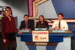 On "It's Academic," Sherwood won against Paint Branch and Wilson high schools. The show aired Jan. 6, 2018. (Courtesy Facebook/It's Academic)