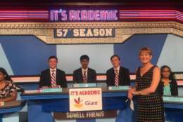 On "It's Academic," Sidwell Friends won against Falls Church and North Point high schools. The show aired, Oct. 21, 2017. (Courtesy Facebook/It's Academic)