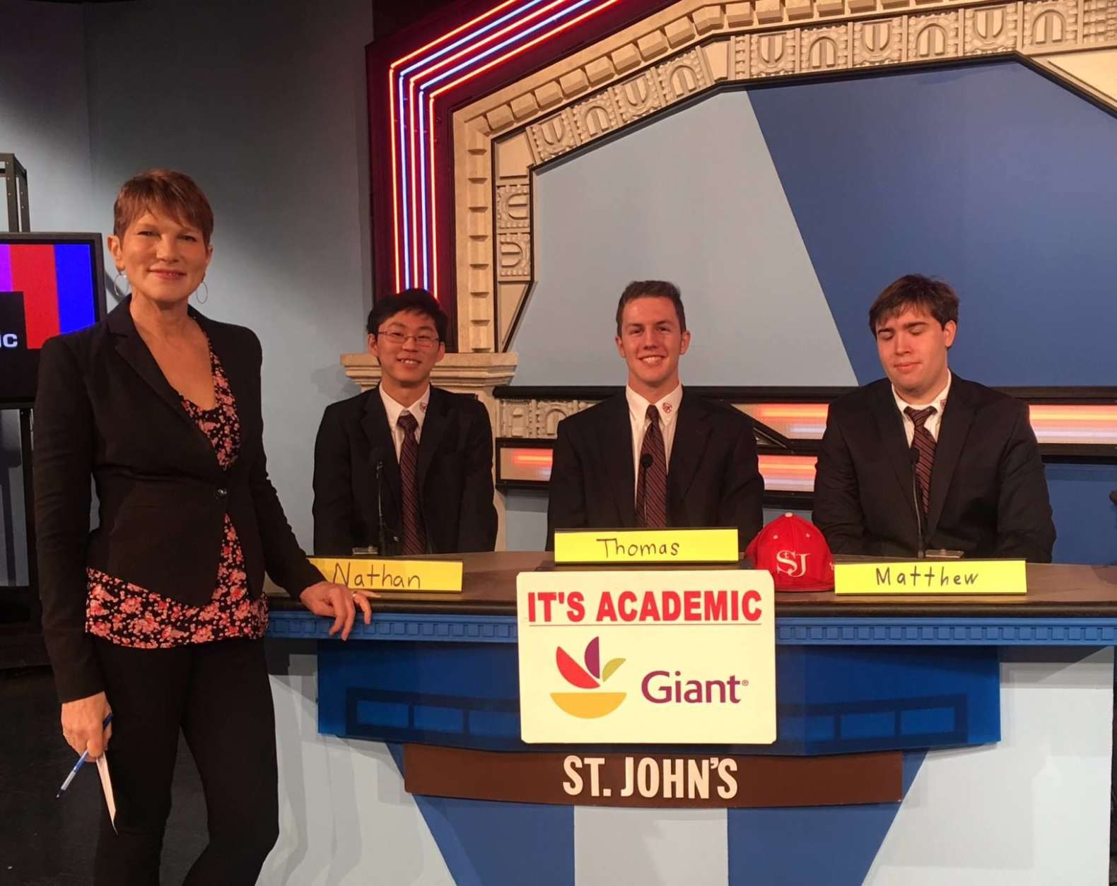 On "It's Academic," St. John's won against Banneker and Lake Braddock high schools. The show aired Feb. 24. (Courtesy Facebook/It's Academic)