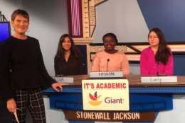 On "It's Academic,"
Stonewall Jackson competed against Walter Johnson and Georgetown Day. The show aired Dec.
 30, 2017. (Courtesy Facebook/It's Academic)