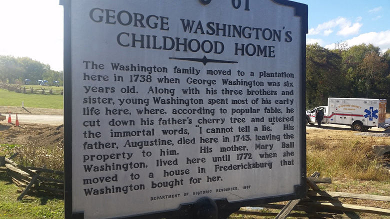 A ribbon-cutting ceremony was held on Saturday but a replica of George Washington's boyhood home in Stafford. (WTOP/Kathy Stewart)